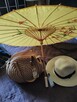 Zestaw plażowy kapelusz parasolka torba - 1