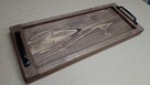 taca drewniana rustyk metalowe uchwyty 60cm deska - 3