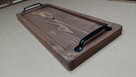 taca drewniana rustyk metalowe uchwyty 60cm deska - 7