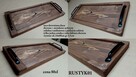 taca drewniana rustyk metalowe uchwyty 60cm deska - 1