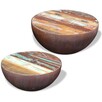 vidaXL Dwa stoliki kawowe na kształt misy z drewna odzyskane - 4