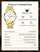 Zegarek męski złoty klasyczny garniturowy Olevs bransoleta - 8