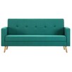 vidaXL Sofa materiałowa, zielona - 1