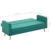 vidaXL Sofa materiałowa, zielona - 9