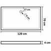 vidaXL Prostokątny brodzik prysznicowy, ABS, biały, 70x120 c - 6