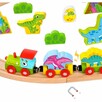 TOOKY TOY Drewniana Magnetyczna Kolejka Dinozaury + Figurki - 2