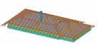 Więźba dachowa, model 3D, projekt wykonawczy, budownictwo - 3