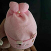 Czapeczka niemowlęca króliczek | pudrowy róż | 100% bawełna - 4