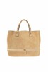 Beżowa skórzana torba typu shopper - 3