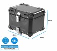 ALUMINIOWY kufer motocyklowy centralny CZARNY 45L uniwersaln - 6