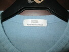 sweter niebieski wełna merino rozmiar M rozpinany - 2