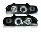 LAMPY PRZEDNIE REFLEKTORY BLACK RINGI LED do BMW E39 95-03