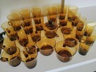 Zestaw szklanek, cukiernica, podstawki prl 34 szt
