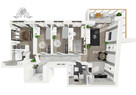 Apartament 91,91m2, 5 pokojowe z balkonem 13,01m2/ widok na rzekę - 9
