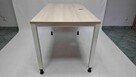 Biurko proste Balma 140 x 80 orzech rockford biała rama - 4