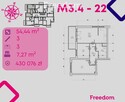 Mieszkanie w stanie deweloperskim, 3-pok, M.3.4 - 5