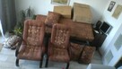 sofa+2 fotele pufa pełne drewno