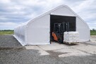 Hala namiotowa 10 × 21,35 × 6,1 m – dach dwuspadowy,