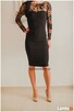 Elegancka czarna koronkowa sukienka midi z siateczką