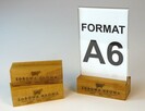 Stojak na menu / ulotki z plexi z drewnianą podstawką - 4