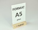 Stojak na menu / ulotki z plexi z drewnianą podstawką - 2