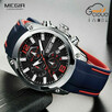LUXURY chronograph date zegarek WR 3 ATM - 8
