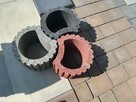 Gazony ogrodowe doniczki betonowe półksiężyc wysokość 25cm - 2