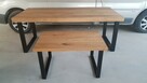 Stół dębowy 250 x 100 cm blat 4 cm Loft industrial - 7