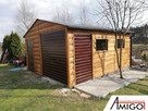 Garaż drewniany 5x7m z dachem dwuspadowym garaż z desek - 4