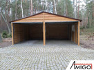 Garaż drewniany 5x7m z dachem dwuspadowym garaż z desek - 12