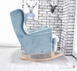 Bujany fotel uszak w pluszu belgijskim jasny niebieski - 2