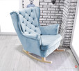 Bujany fotel uszak w pluszu belgijskim jasny niebieski - 1