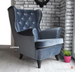 Fotel Uszak grafit + brylanty - 1