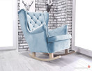 Bujany fotel uszak w pluszu belgijskim jasny niebieski - 4