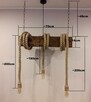 Lampa OLD BEAM z liny jutowej i starej belki żyrandol 3x E27 - 8