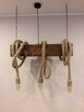 Lampa OLD BEAM z liny jutowej i starej belki żyrandol 3x E27 - 4