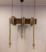 Lampa OLD BEAM z liny jutowej i starej belki żyrandol 3x E27 - 2