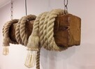 Lampa OLD BEAM z liny jutowej i starej belki żyrandol 3x E27 - 7