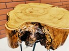 Stolik kawowy drewniany, plaster drewna, loft, żywica - 9