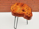 Stolik kawowy drewniany, plaster drewna, loft, żywica - 11