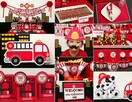 STRAŻAK STRAŻ POŻARNA szablony słodki stół candybar - 1
