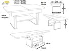 Ławostół Ława Stół L15 Szuflada Półka rozkładana Wenge - 4