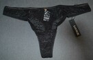 Lounge - Picot Edged Lace Thong – Black – S - 2
