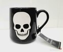 Skull cup biała czacha czarny kubek halloween mug czaszka - 1