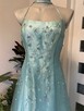 Piękna błękitno turkusowa suknia urocza długa - 4