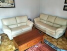 Zestaw wypoczynkowy skórzany kanapa sofa z funkcją spania - 3