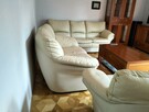 Zestaw wypoczynkowy skórzany kanapa sofa z funkcją spania - 1