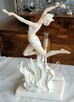 Angielska figuralna lampa w stylu Art Déco Kobieta z pochodn - 4