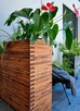 Donica masywna drewniana 3D, prostokątna, ogrodowa tarasowa - 3