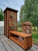 Ławka masywna, siedzisko drewniane ogrodowe 3D - 7